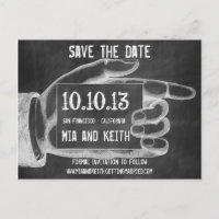 wijzende vinger krijtbord Briefkaart