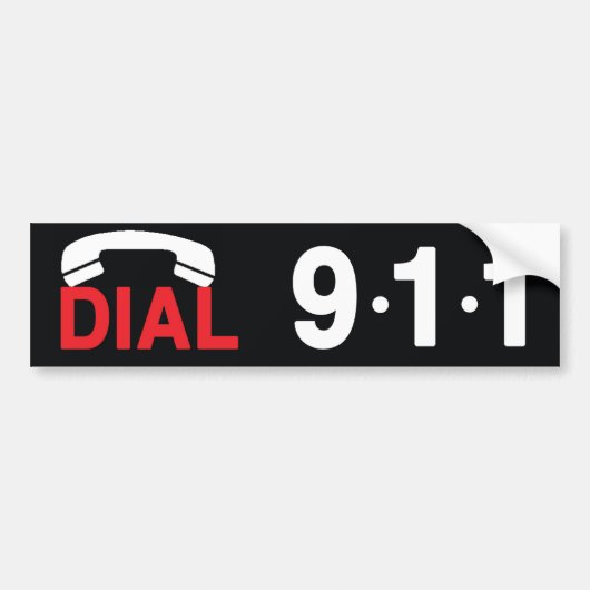 Wijzerplaat 911 bumpersticker (Voorkant)