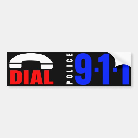 Wijzerplaat 911 politiesticker 6 bumpersticker (Voorkant)