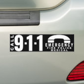Wijzerplaat 911 politiesticker 9 bumpersticker (Op auto)
