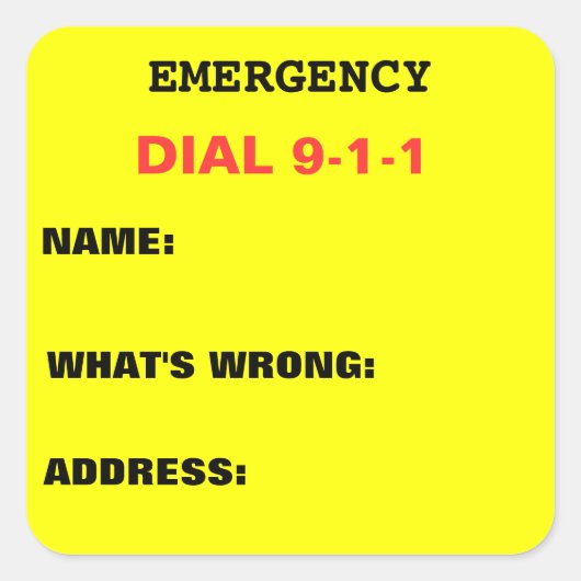 Wijzerplaat 911 Sticker (Voorkant)