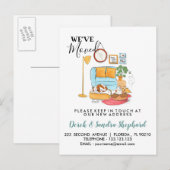 Wijzig adres met illustratie aankondigingskaart (Voorkant / Achterkant)