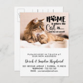 Wijzig adres met kat aankondigingskaart (Voorkant / Achterkant)