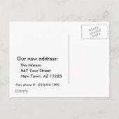 Wijzig adres, oude rode rockhut aankondigingskaart (Achterkant)