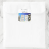 Wijzig adres van hoge gebouwen vierkante sticker (Tas)