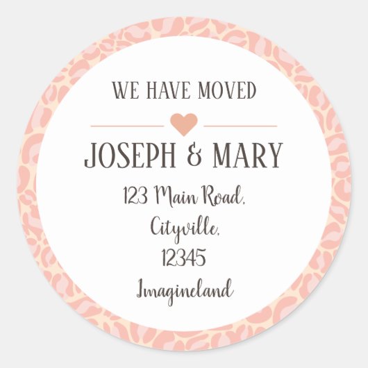 Wijzig adresblokdruk ronde sticker (Voorkant)