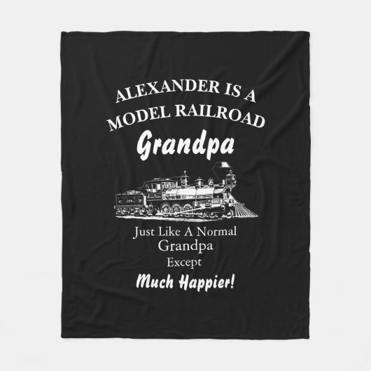 Wijzig ALLE tekst - Model Railroad - Veel gelukkig Fleece Deken (Voorkant)