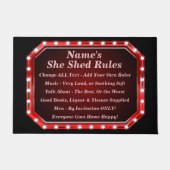 Wijzig ALLE tekst Voeg naam toe Ze heeft Rood Rood Deurmat (Voorkant)