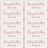 Wijzig de datum Bruiloft Labels 0.8" x 2" Roze (Voorkant)