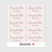 Wijzig de datum Bruiloft Labels 0.8" x 2" Roze (Vel)