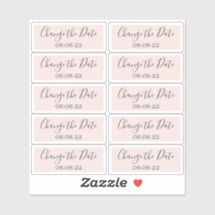 Wijzig de datum Bruiloft Labels 0.8" x 2" Roze