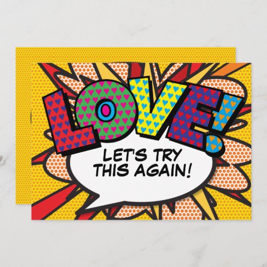 Wijzig de datum Comic Book Modern Fun Save The Date (Voorkant / Achterkant)