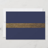 Wijzig de datum Elegant Navy w / Gold Stripe Kaart (Achterkant)