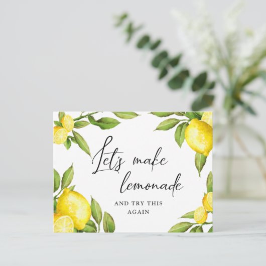 Wijzig de datum Geannuleerd Evenement Lemons Green Briefkaart (Staand voorkant)