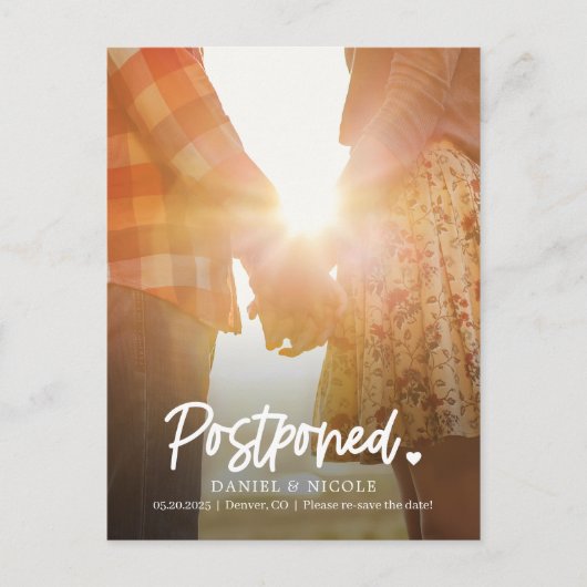 Wijzig de datum in de bewerkbare hartkleur briefkaart (Voorkant)