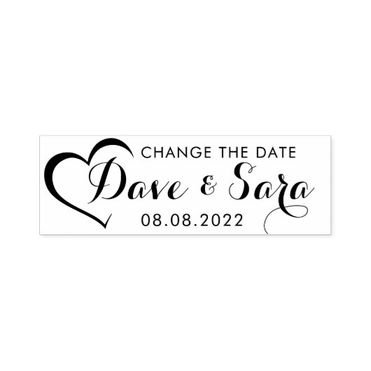 Wijzig de datum Naam Stempel Met Hart (Design)