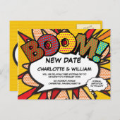 Wijzig de datum New Date Modern Fun Comic Briefkaart (Voorkant / Achterkant)