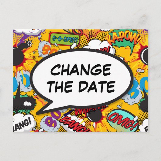 Wijzig de datum New Plan Modern Fun Comic Briefkaart (Voorkant)