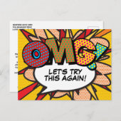 Wijzig de datum Nieuw Plan Modern Fun Comic Aankondigingskaart (Voorkant / Achterkant)