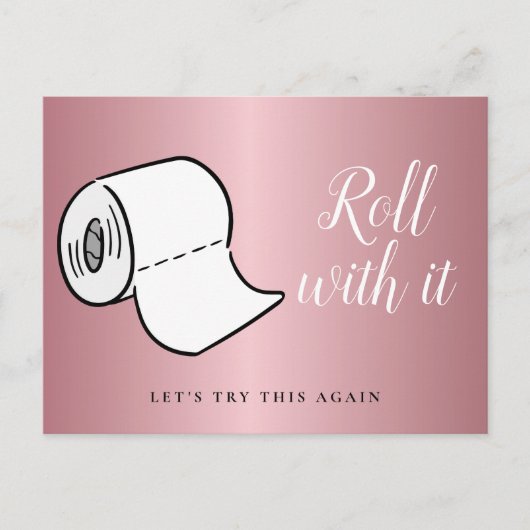 Wijzig de datum Uitgesteld Geannuleerd Roos Gold Briefkaart (Voorkant)