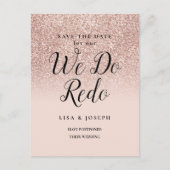 Wijzig de datum We doen Redo Roos Gold Glitter Aankondigingskaart (Voorkant)