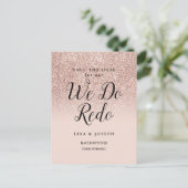 Wijzig de datum We doen Redo Roos Gold Glitter Aankondigingskaart (Staand voorkant)