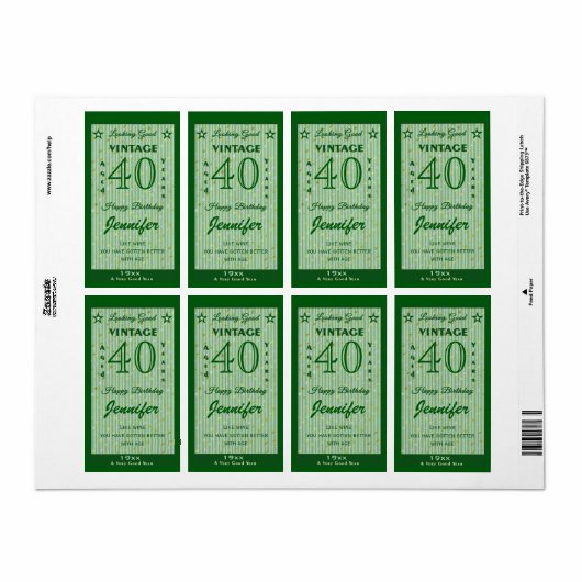 Wijzig de leeftijd Verjaardag Wijn Gepersonaliseer Etiket (Full Sheet)