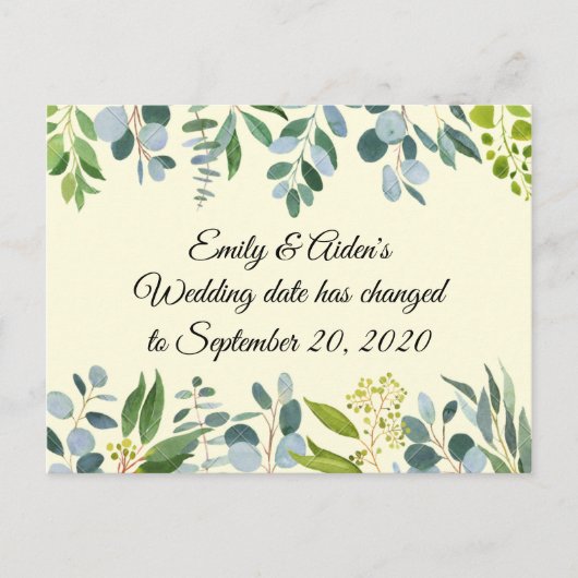 Wijzig de trouwdatum briefkaart (Voorkant)