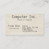 Wijzig deze Computer Punched Kaart Visitekaartje (Achterkant)