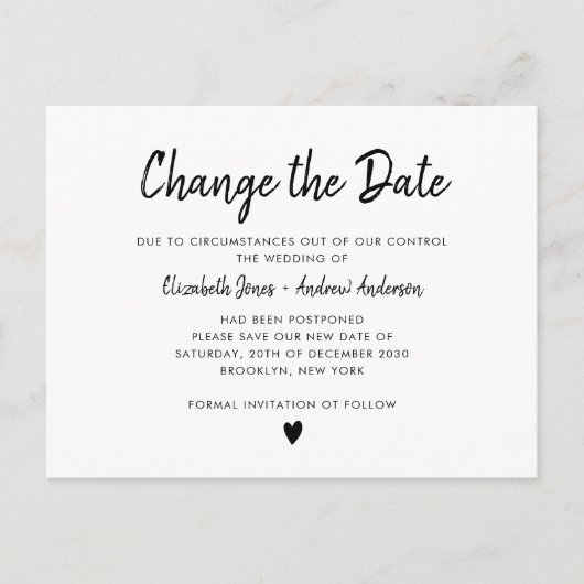 Wijzig het Date Script Simple Minimalist Modern Aankondigingskaart (Voorkant)