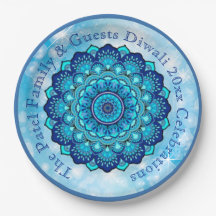 Wijzig tekst overeenkomend met Diwali Blue 9" Bord
