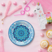 Wijzig tekst overeenkomende Diwali Blue 7" Bord (Feest)