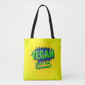Wijzig tekst Vegan Uw Superpower Comic Style Tekst Draagtas (Voorkant)