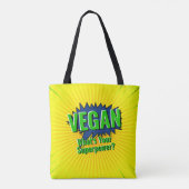 Wijzig tekst Vegan Uw Superpower Comic Style Tekst Draagtas (Achterkant)
