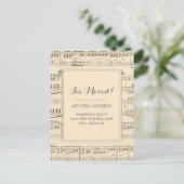 Wijziging adres  Antiek vel muziek Briefkaart (Staand voorkant)