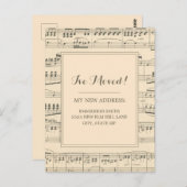 Wijziging adres  Antiek vel muziek Briefkaart (Voorkant / Achterkant)