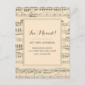 Wijziging adres  Antiek vel muziek Briefkaart (Voorkant)