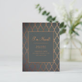 Wijziging adres  bruin koper Sinaasappel Briefkaart (Staand voorkant)