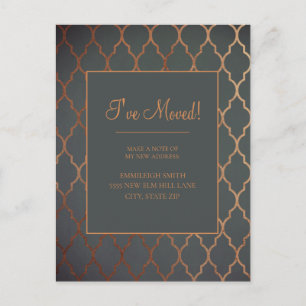 Wijziging adres  bruin koper Sinaasappel Briefkaart