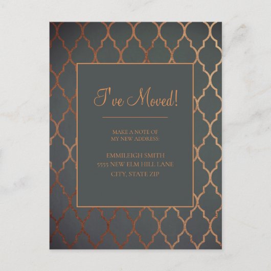 Wijziging adres  bruin koper Sinaasappel Briefkaart (Voorkant)