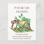 Wijziging adres Ginger Cat Moving Announcement Briefkaart (Voorkant)