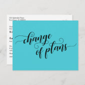 Wijziging plannen Turquoise Postponed Wedding Briefkaart (Voorkant / Achterkant)