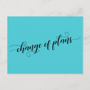 Wijziging plannen Turquoise Postponed Wedding Briefkaart