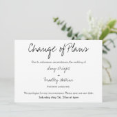 "Wijziging plannen" Uitgestelde aankondiging huwel (Staand voorkant)