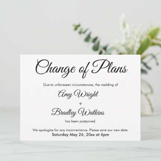 Wijziging plannen uitgestelde aankondiging huwelij (Staand voorkant)