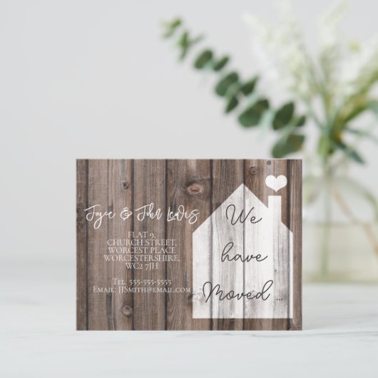 Wijziging van adres briefkaart we hebben verhuisd (Staand voorkant)