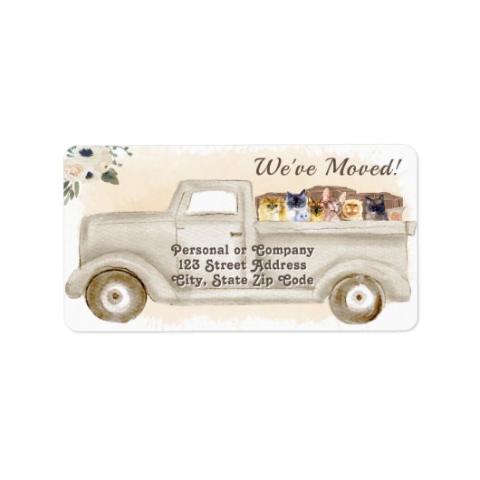 Wijziging van adres, Katten, het Etiket van het Ad (Voorkant)