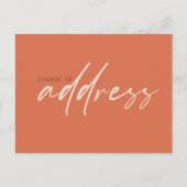 Wijziging van adres Modern Script Terracotta Briefkaart (Voorkant)