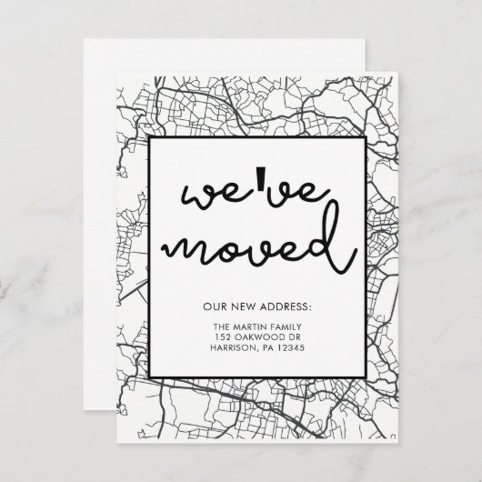 Wijziging van adreskaartenontwerp zwart-wit aankondigingskaart (Voorkant / Achterkant)