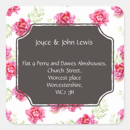 Wijziging van adresstickers vierkante sticker (Voorkant)